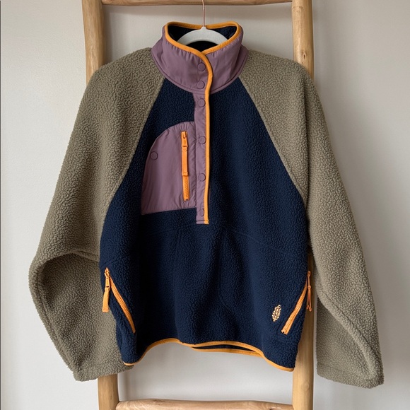 FP Movement by Free People Hit The Slopes Colorblock Fleece Pullover Midnight L - Picture 4 of 13